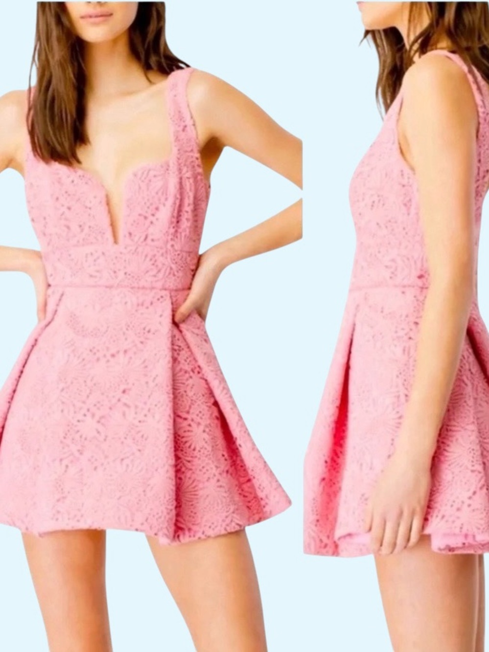 Bardot Mereba Pink Lace Mini Dress Size M MSRP $159 NWT - Picture 3 of 10